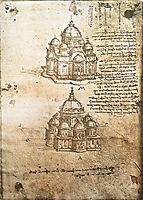 Studies of central plan buildings, 1480, vinci