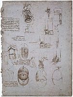 Studies of the Villa Melzi and anatomical study, 1513, vinci
