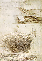 Studies of Water passing Obstacles and falling, c.1508, vinci
