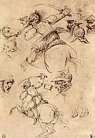 Study of battles on horseback, 1503-1504, vinci
