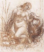 Study for a kneeling Leda, 1503-1507, vinci