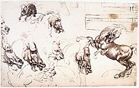 Study of horses for the Battle of Anghiari, c.1503, vinci