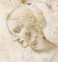 Study of a woman-s head, 1490, vinci