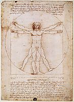 Vitruvian Man, Study of proportions, from Vitruvius-s De Architectura, 1492, vinci