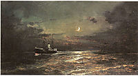 Boat at moonlight, volanakis