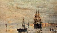 Sailing ships at dawn, volanakis