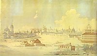 View from Yauza on Kremlin in Moscow, vorobiev