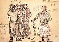 Captured Pechenegs (Costume design for the opera , 1896, vrubel