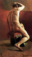 Male nude, c.1882, vrubel