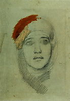 Woman-s Head (Emily L. Prahova), 1884, vrubel