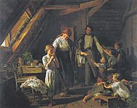 arting of the parents - the oldest child takes care of brothers and sisters in the absence of parents , 1854, waldmuller
