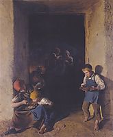 Children received their breakfast , 1859, waldmuller