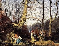 Early Spring in the Wienerwald , 1864, waldmuller