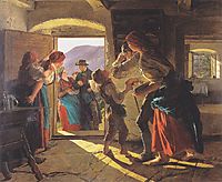 Entrance og the newlyweds , 1859, waldmuller