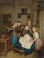 Grandmother with three grandchildren , 1854, waldmuller