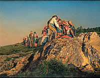 The halted Pilgrimage (The assistance) , 1853, waldmuller