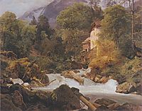 Mill at the outlet of the Königssee , 1840, waldmuller