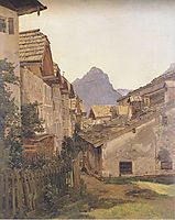 Pfamgasse in St. Wolfgang , 1835, waldmuller