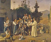 Refreshment at the city-s fountain of Taorimina , 1846, waldmuller