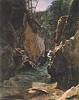 Rettenbach-gorge at Ischl , 1831, waldmuller