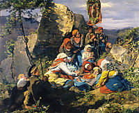 The sick pilgrim, 1859, waldmuller