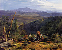 Wienerwald landscape with Wildegg castle, 1855, waldmuller