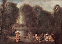 Gathering in the Park, c.1717, watteau