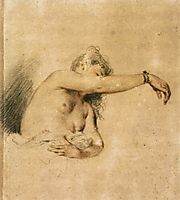 Nude with Right Arm Raised, 1718, watteau