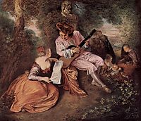 The Scale of Love, c.1717, watteau