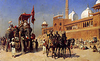 Great Mogul And His Court Returning From The Great Mosque At Delhi, India, c.1886, weeks