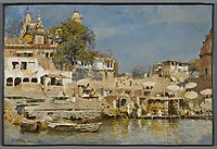 Temples and bathing ghat at Benares, 1885, weeks