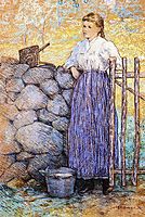 Girl Standing by a Gate, 1896, weir
