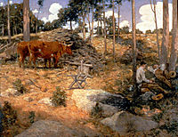 Noonday Rest in New England, 1897, weir