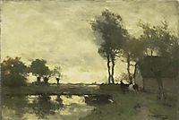Landscape with a farm pond, weissenbruch