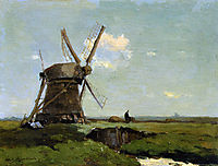 Mill in landscape, weissenbruch