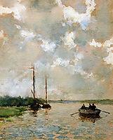 Rowing on the river, weissenbruch