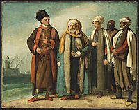 The Ambassador from Tunis with His Attendants as He Appeared in England in 1781, 1781, west