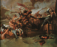 The Battle of La Hogue, Destruction of the French fleet, May 22, 1692 (detail), west