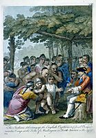 The Indians Delivering up the English Captives to Colonel Bouquet near his camp at the folks of Muskingum, North America in November 1764, c.1769, west