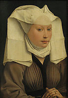Portrait of a Young Woman in a Pinned Hat, 1435, weyden