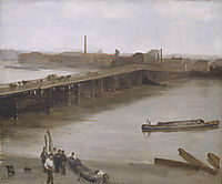 Brown and Silver: Old Battersea Bridge, 1859, whistler