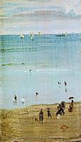 Harmony in Blue and Pearl: The Sands, Dieppe, c.1885, whistler