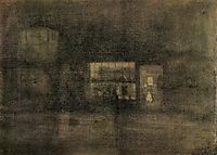 Nocturne Black and Gold - The Rag Shop, Chelsea, c.1878, whistler