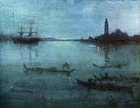 Nocturne in Blue and Silver, The Lagoon, Venice, 1880, whistler