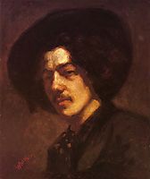 Portrait of Whistler with a Hat, 1859, whistler
