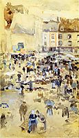 Variations in Violet and Grey - Market Place, 1885, whistler