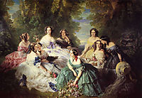 Empress Eugenie, Surrounded by her Ladies-in-Waiting, 1855, winterhalter