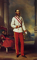 Franz Joseph I, Emperor of Austria  wearing the dress uniform of an Austrian Field Marshal with the Great Star of the Military Order of Maria Theresa, 1865, winterhalter