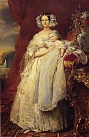 Helene-Louise de Mecklembourg-Schwerin, Duchess of Orleans with his son Count of Paris , 1839, winterhalter