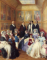 Queen Victoria and Prince Albert with the Family of King Louis Philippe at the Chateau, 1845, winterhalter